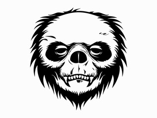 Sloth Skull silhouette vector illustration