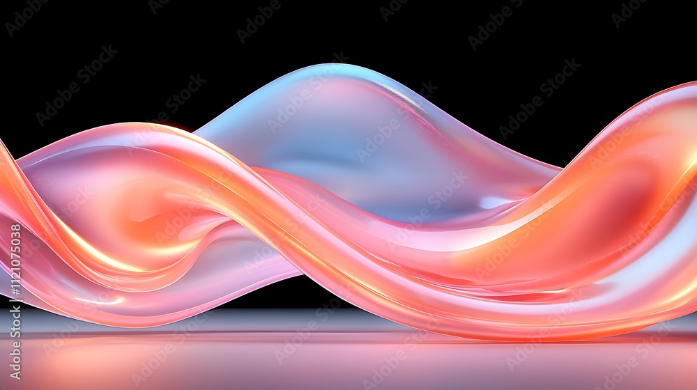 Aufkleber innovative digital design dynamic fluid motion in abstract art studio with colorful waves