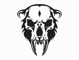 Bear Skull silhouette vector illustration