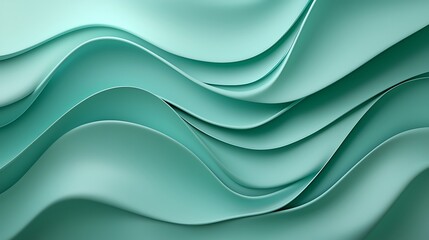 Fluidity concept dynamic abstract art of soft green waves for a tranquil atmosphere