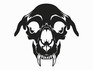 Dog Skull Playing silhouette vector illustration