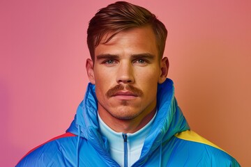 Obraz premium Vibrant portrait of a young man emphasizing movember awareness and men s health campaign
