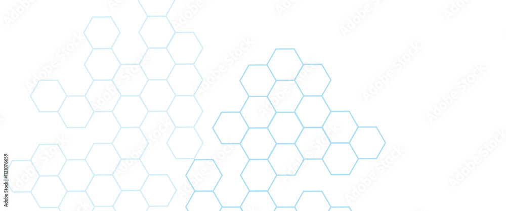 Aufkleber Vector hexagons pattern. Geometric abstract background with simple hexagonal elements. Medical, technology or science design