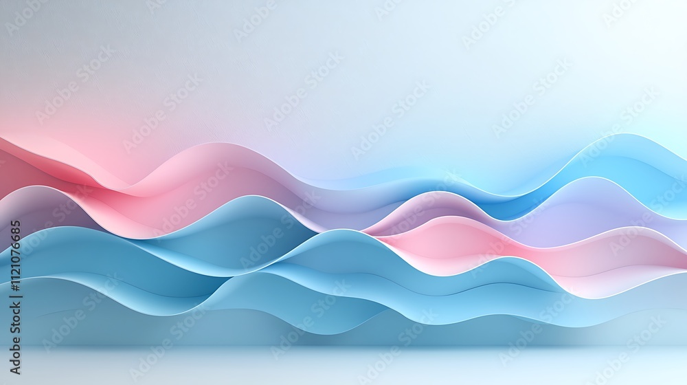 Poster dynamic flowing waves of colorful paper abstract environment graphic design aesthetic viewpoint