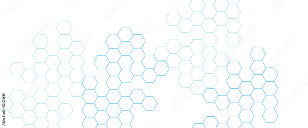 Aufkleber Vector hexagons pattern. Geometric abstract background with simple hexagonal elements. Medical, technology or science design