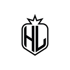 HL monogram logo design letter text name symbol monochrome logotype alphabet character simple logo