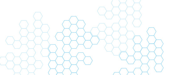 Vector hexagons pattern. Geometric abstract background with simple hexagonal elements. Medical, technology or science design