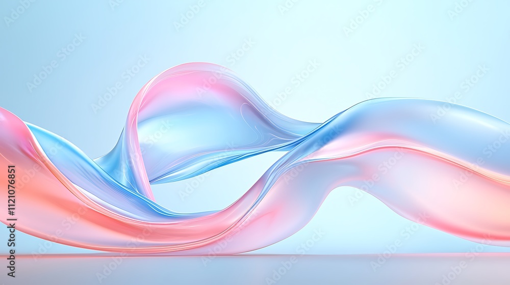Poster dynamic abstract digital art flowing shapes and soft colors for visual impact