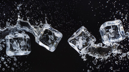 ice cube falling into water