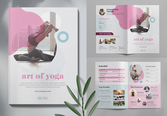 Yoga Meditation Bifold Brochure Template Premium Accents