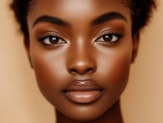Fashion-Forward Close-Up Portrait of a Woman with a Bold, Matte Lipstick Look