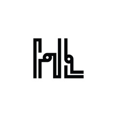 HL monogram logo design letter text name symbol monochrome logotype alphabet character simple logo