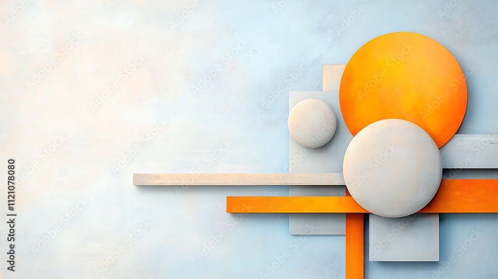 Poster dynamic geometric composition abstract art digital design studio space minimalist style