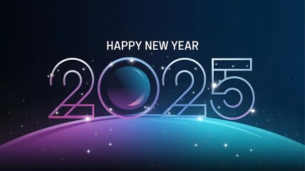 Fototapeta premium Happy New Year 2025