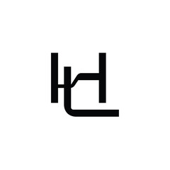 HL monogram logo design letter text name symbol monochrome logotype alphabet character simple logo