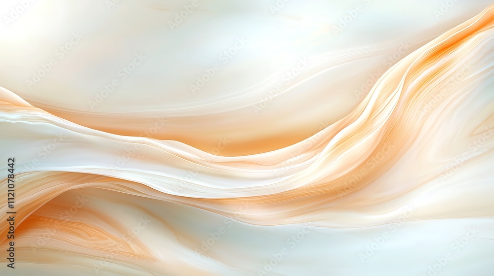 Poster artistic composition of fluid abstract patterns in contemporary digital artwork with soft tones