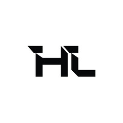 HL monogram logo design letter text name symbol monochrome logotype alphabet character simple logo