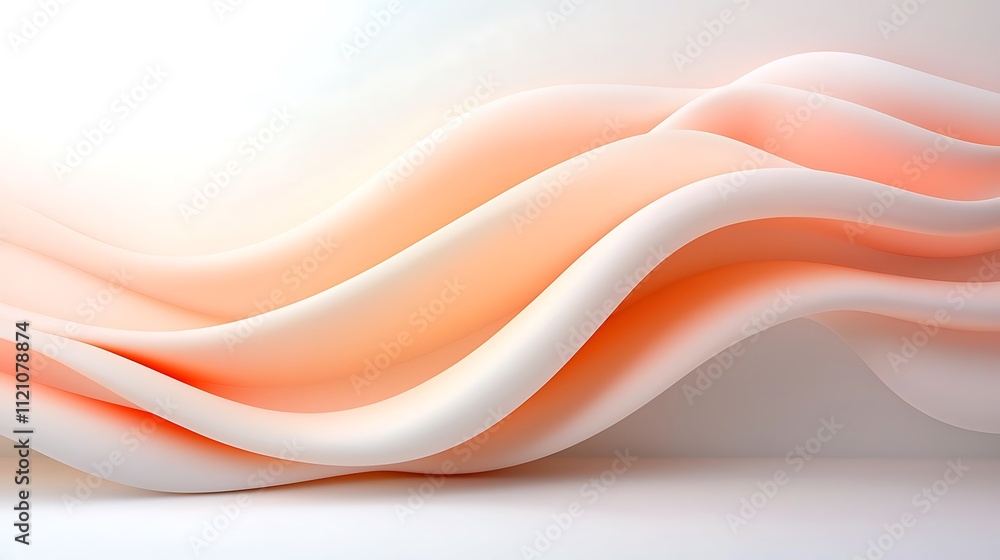 Aufkleber elegant flowing waves abstract design soft color palette calm environment artistic concept