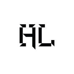 HL monogram logo design letter text name symbol monochrome logotype alphabet character simple logo