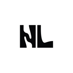 HL monogram logo design letter text name symbol monochrome logotype alphabet character simple logo