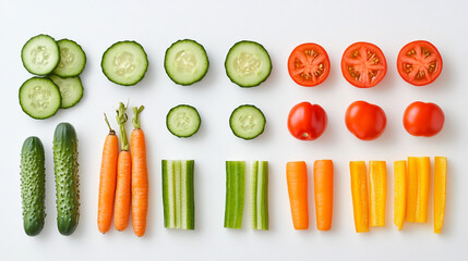 Fresh Vegetables  Cucumbers  Tomatoes  Carrots  Healthy Eating