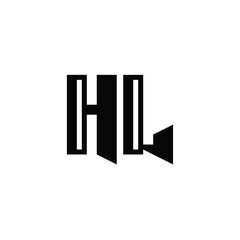 HL monogram logo design letter text name symbol monochrome logotype alphabet character simple logo