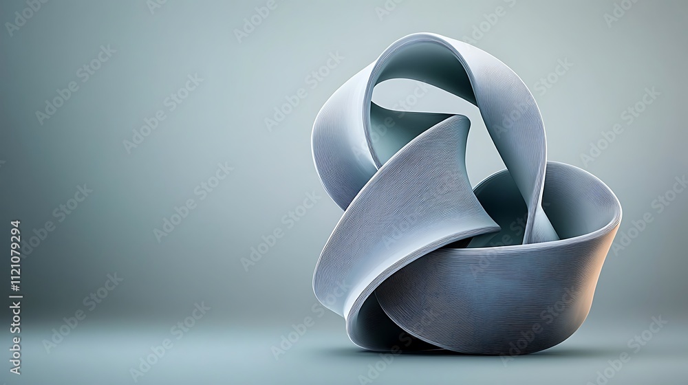 Poster creative expression in dynamic minimalist abstract sculpture 3d art in studio design