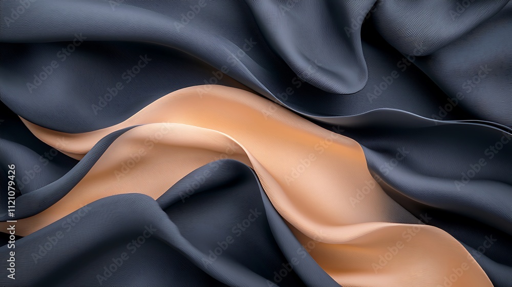 Poster Abstract imagery of soft-colored silk textures in a studio setting for elegant design