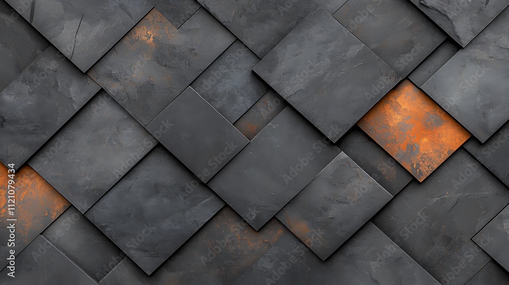 Poster modern design dark environment with abstract geometric textures in digital art