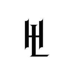 HL monogram logo design letter text name symbol monochrome logotype alphabet character simple logo