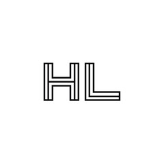 HL monogram logo design letter text name symbol monochrome logotype alphabet character simple logo