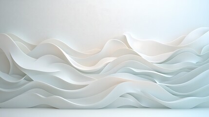 Elevated creativity dynamic white waves in an abstract modern gallery installation