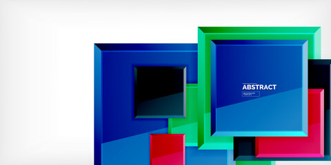 Obraz premium Colorful squares with reflections abstract background design. Vector Illustration For Wallpaper, Banner, Background, Card, Book Illustration, landing page