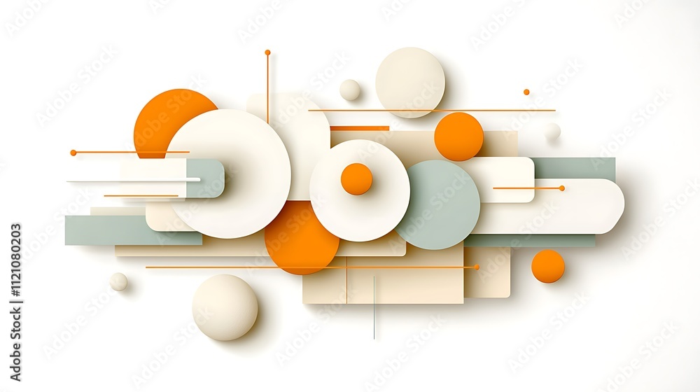 Poster close-up view of abstract shapes in modern design minimalist digital art and visual harmony