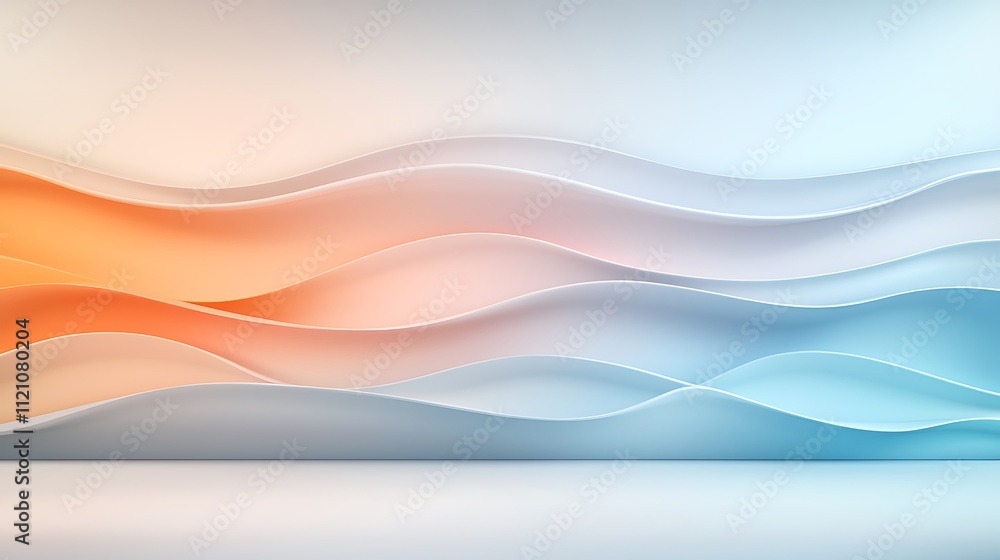 Poster dynamic waves design aesthetic modern digital art creating a serene atmosphere