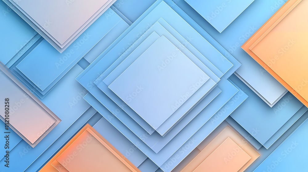 Poster dynamic geometric patterns in abstract digital design with light blue aesthetics