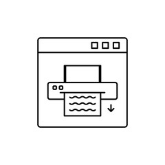 Fototapeta premium Print Outline Icon for the print function of the web page.