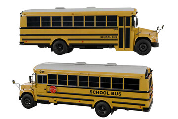 american school bus isolated on white