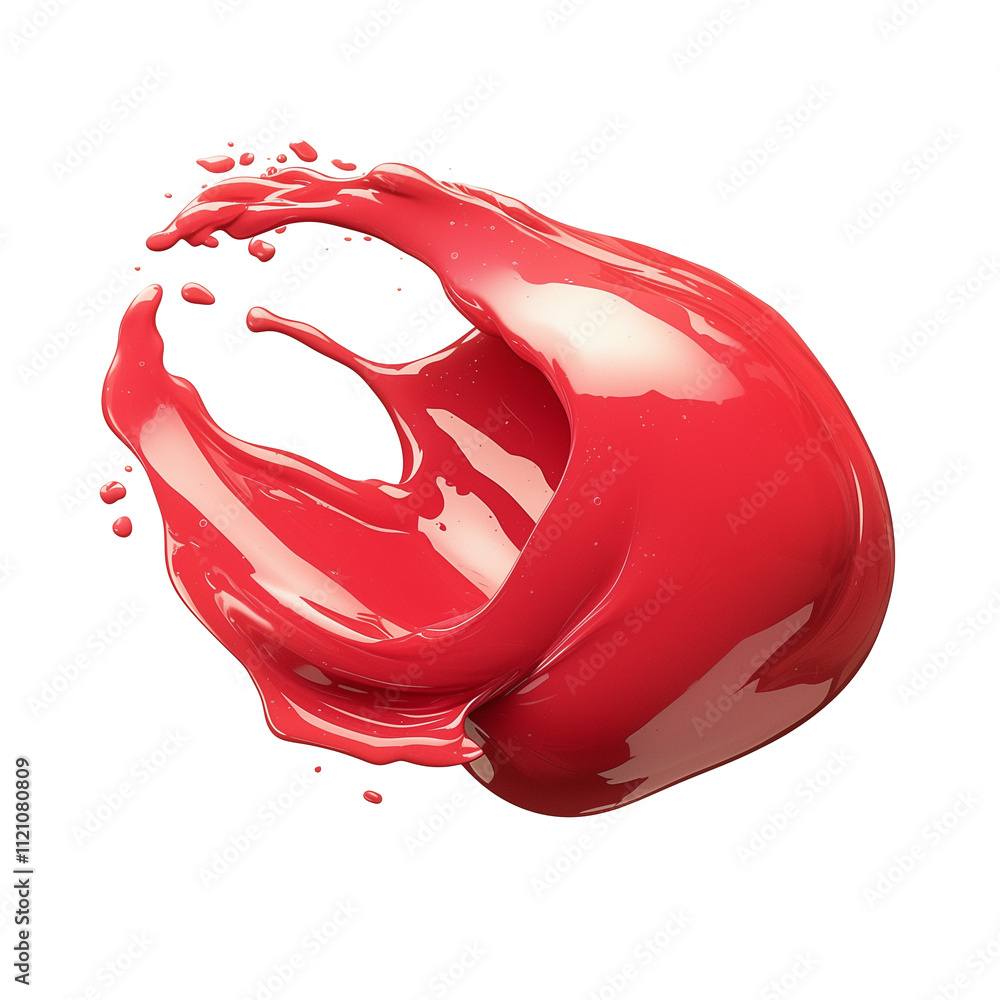 Poster vibrant red liquid splash captured mid air, isolated on transparency background. dynamic and energet