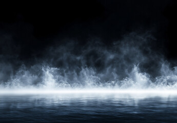 smoke on the black background