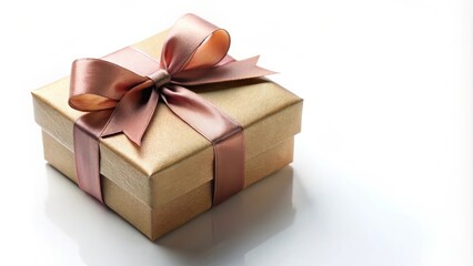 Obraz premium Gift box with a decorative ribbon on a white background, Present, surprise, celebration, birthday, Christmas, holiday