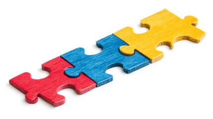 Obraz premium A symbolic set of directional arrows, progress bars, and puzzle pieces for problem-solving. White background. No shadow