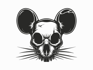 Mouse Skull silhouette vector illustration