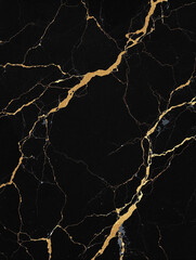 A dark black marble background with gold veins running through it.

