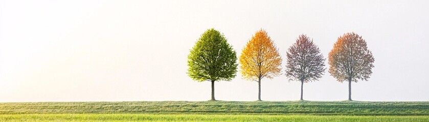 A vertical composition of a single tree showcasing adaptations to varying sunlight and humidity levels