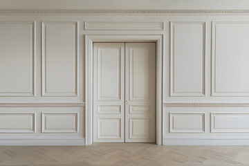 minimal antique door, entry – painted white (generative AI)