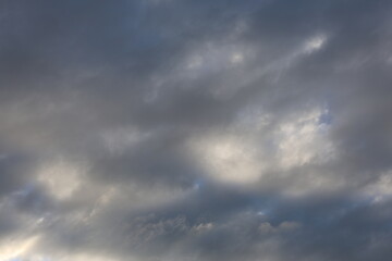 Storm clouds gray at evening