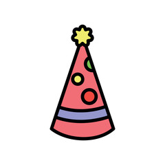 Party Hat vector icon illustration of New Year 