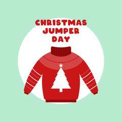 Christmas Jumper Day. Flat design vector.