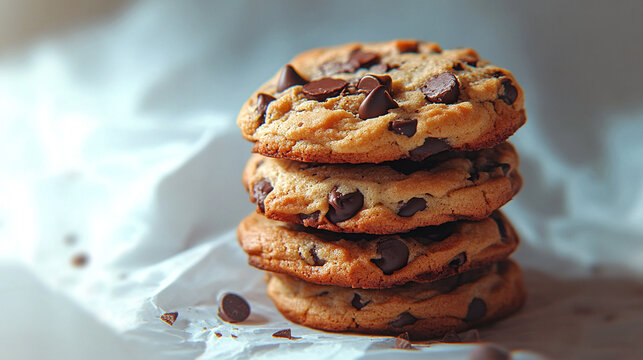 Delicious Stack of Chocolate Chip Cookies